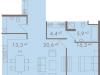 Схема квартиры в проекте "Chehov (Чехов)"- #1691627646