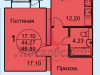 Схема квартиры в проекте "Московский (Красная горка)"- #1151619003